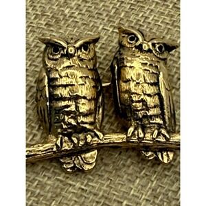 Vintage MFA Owl Brooch Pin Gold Tone‎ Bird Museum of Fine Arts